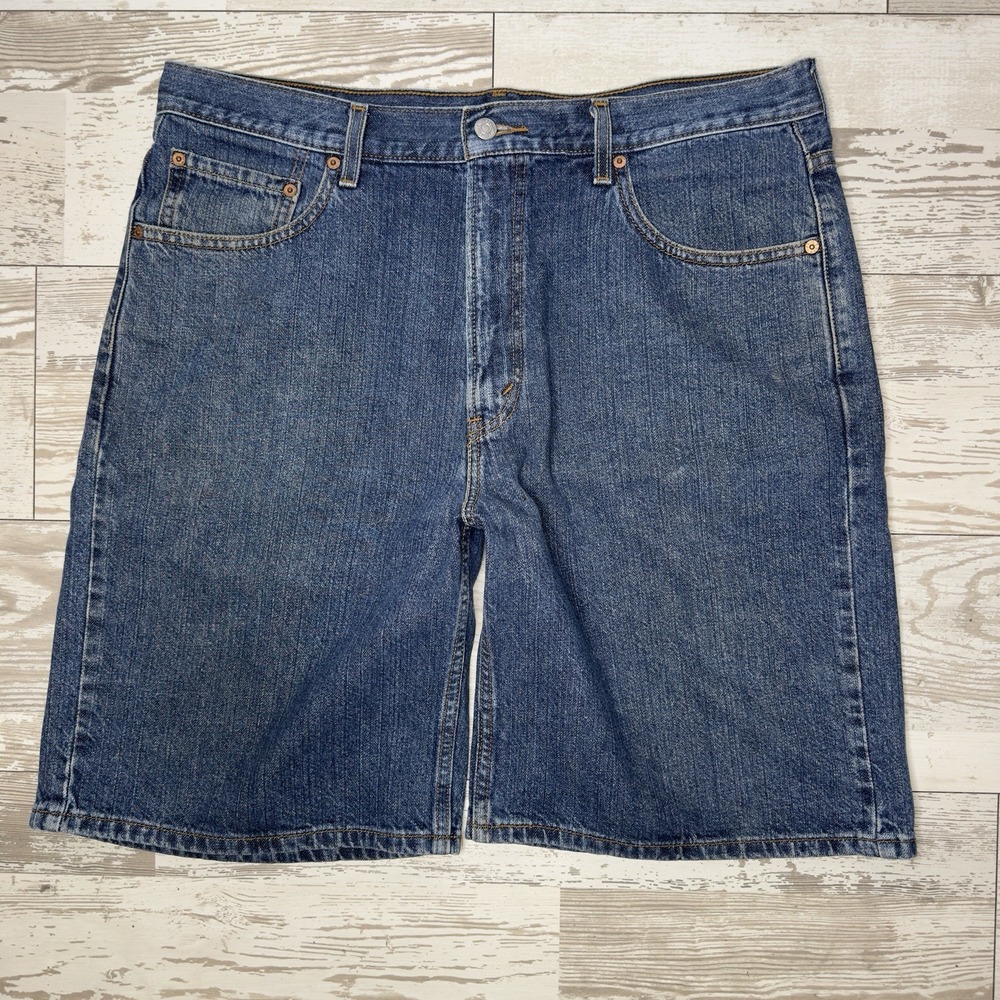 Levi's 550 Relaxed Fit Denim Jean Shorts Men's W36 Blue Medium Wash 100% Cotton